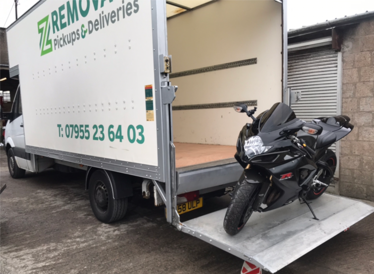 Motorbike loading to the van